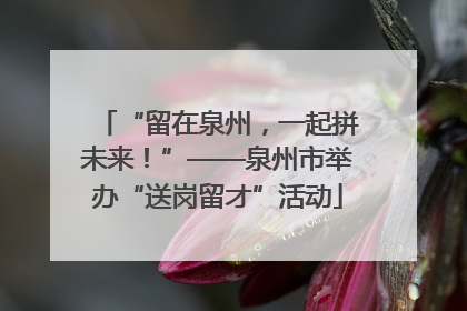 “留在泉州，一起拼未来！”——泉州市举办“送岗留才”活动