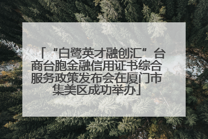 “白鹭英才融创汇”台商台胞金融信用证书综合服务政策发布会在厦门市集美区成功举办