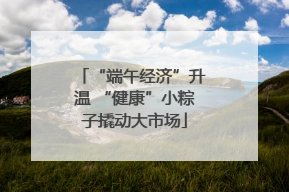 “端午经济”升温 “健康”小粽子撬动大市场