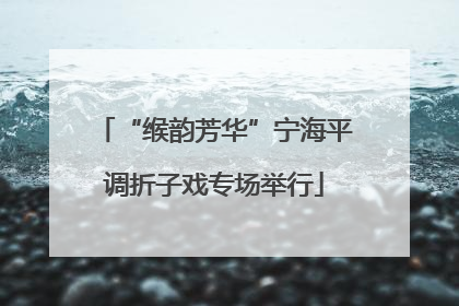 “缑韵芳华”宁海平调折子戏专场举行
