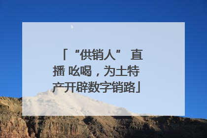 “供销人” 直播 吆喝，为土特产开辟数字销路