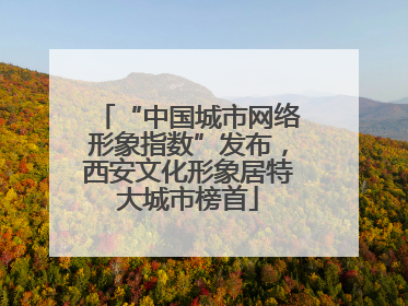 “中国城市网络形象指数”发布，西安文化形象居特大城市榜首