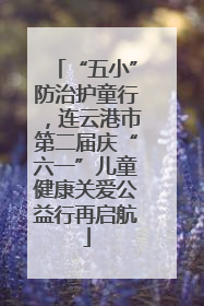 “五小”防治护童行，连云港市第二届庆“六一”儿童健康关爱公益行再启航