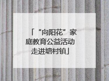 “向阳花”家庭教育公益活动走进塘村镇