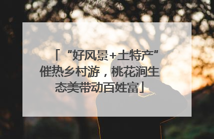 “好风景+土特产”催热乡村游，桃花涧生态美带动百姓富