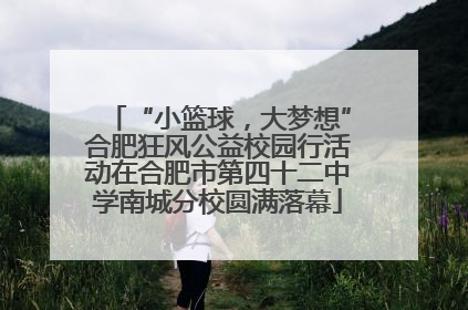 “小篮球，大梦想”合肥狂风公益校园行活动在合肥市第四十二中学南城分校圆满落幕