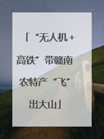 “无人机＋高铁”带赣南农特产“飞”出大山