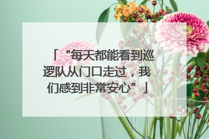 “每天都能看到巡逻队从门口走过，我们感到非常安心”