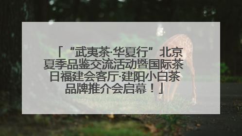 “武夷茶·华夏行”北京夏季品鉴交流活动暨国际茶日福建会客厅·建阳小白茶品牌推介会启幕！