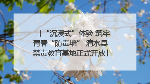 “沉浸式”体验 筑牢青春“防毒墙” 清水县禁毒教育基地正式开放