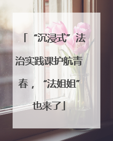 “沉浸式”法治实践课护航青春，“法姐姐”也来了