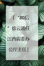 “80后”徐云涌任江西省委办公厅主任