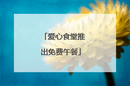 爱心食堂推出免费午餐