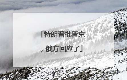 特朗普批普京，俄方回应了