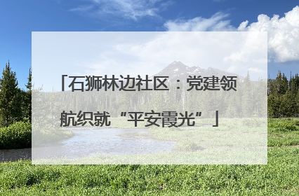 石狮林边社区：党建领航织就“平安霞光”