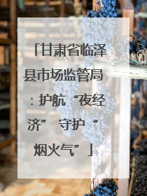 甘肃省临泽县市场监管局：护航“夜经济” 守护“烟火气”