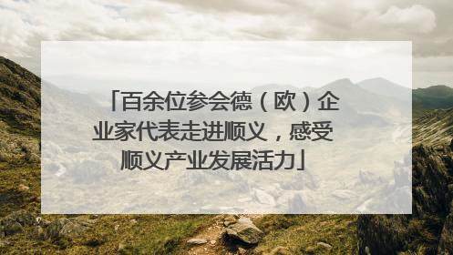 百余位参会德（欧）企业家代表走进顺义，感受顺义产业发展活力