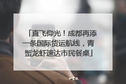 直飞仰光！成都再添一条国际货运航线，青蟹龙虾速达市民餐桌