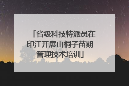 省级科技特派员在印江开展山桐子苗期管理技术培训