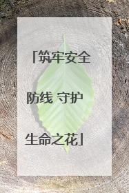 筑牢安全防线 守护生命之花