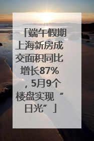 端午假期上海新房成交面积同比增长87%，5月9个楼盘实现“日光”