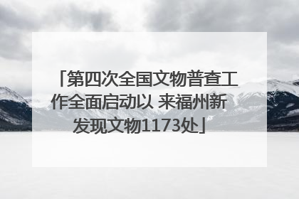 第四次全国文物普查工作全面启动以 来福州新发现文物1173处