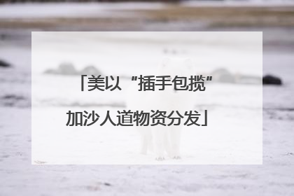 美以“插手包揽”加沙人道物资分发