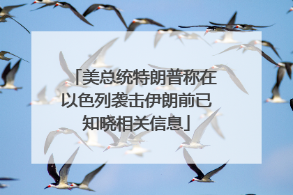 美总统特朗普称在以色列袭击伊朗前已知晓相关信息