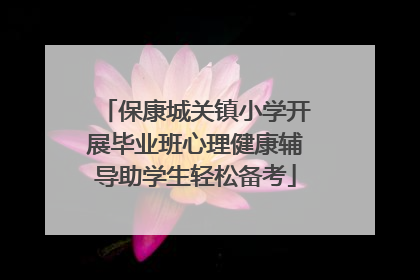 保康城关镇小学开展毕业班心理健康辅导助学生轻松备考