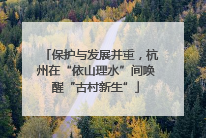 保护与发展并重，杭州在“依山理水”间唤醒“古村新生”