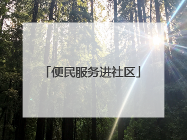 便民服务进社区