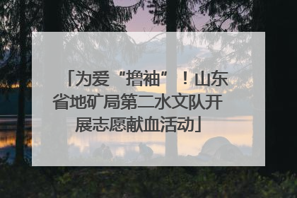 为爱“撸袖”！山东省地矿局第二水文队开展志愿献血活动
