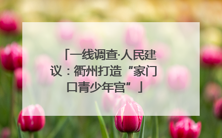 一线调查·人民建议：衢州打造“家门口青少年宫”