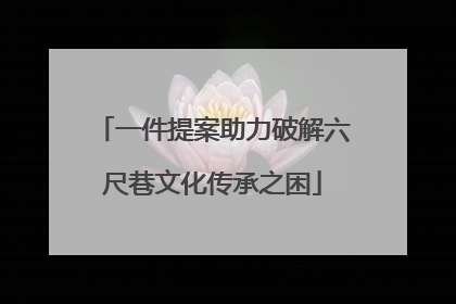 一件提案助力破解六尺巷文化传承之困