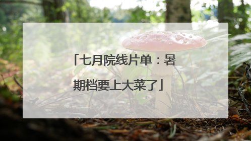 七月院线片单：暑期档要上大菜了