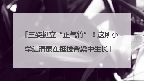 三姿挺立“正气竹”！这所小学让清廉在挺拔脊梁中生长