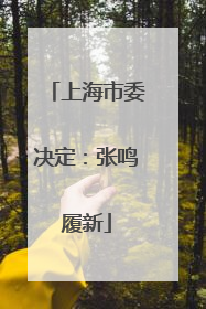 上海市委决定：张鸣履新
