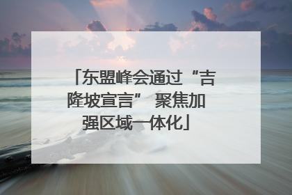 东盟峰会通过“吉隆坡宣言” 聚焦加强区域一体化