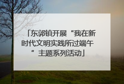 东郭镇开展“我在新时代文明实践所过端午”主题系列活动