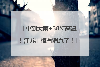 中到大雨+38℃高温！江苏出梅有消息了！
