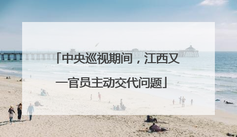 中央巡视期间，江西又一官员主动交代问题