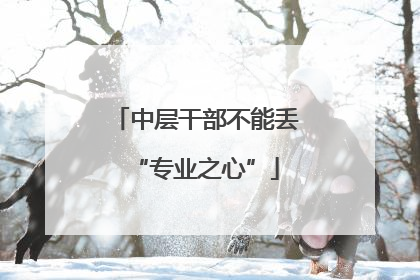 中层干部不能丢“专业之心”
