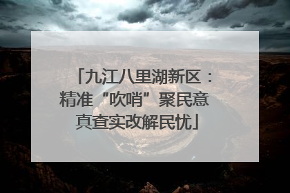 九江八里湖新区：精准“吹哨”聚民意 真查实改解民忧