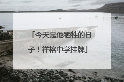 今天是他牺牲的日子！祥榕中学挂牌