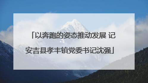 以奔跑的姿态推动发展 记安吉县孝丰镇党委书记沈强
