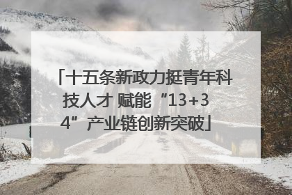 十五条新政力挺青年科技人才 赋能“13+34”产业链创新突破