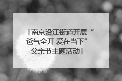 南京沿江街道开展“爸气全开 爱在当下”父亲节主题活动