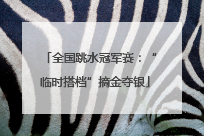 全国跳水冠军赛：“临时搭档”摘金夺银