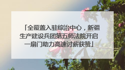 全覆盖入驻综治中心，新疆生产建设兵团第五师法院开启一扇门助力高速讨薪获赞