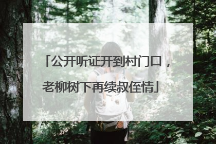 公开听证开到村门口，老柳树下再续叔侄情